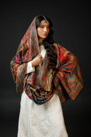 Regal Mughal Dynasty Shawl - Sultana's Alcove