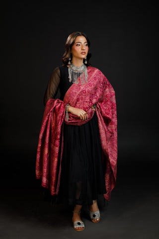 Regal Mughal Dynasty Shawl - Desert Rose