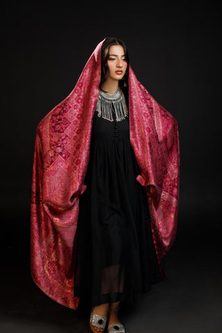 Regal Mughal Dynasty Shawl - Desert Rose