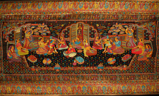 Regal Mughal Dynasty Shawl - Mughal Courtyard