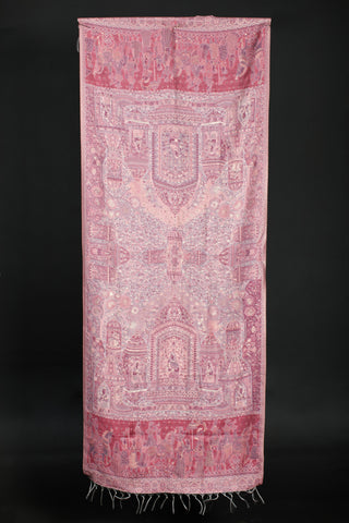 Regal Mughal Dynasty Shawl - Pink Salt