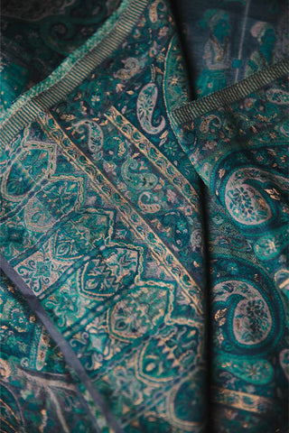 Empress Teal Shawl. Now available in Australia, USA, UK, Qatar, & UAE. Shop Now!