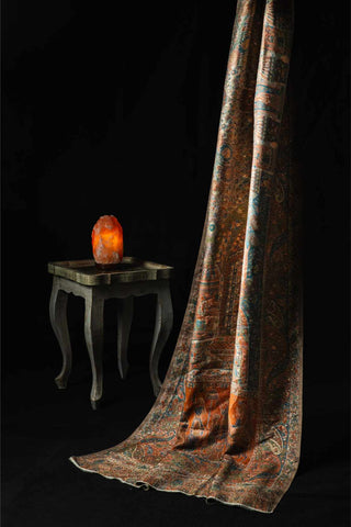 Luxurious and High Style Mughal themed gift Item - Sultana Dune Handmade Shawl from the house of Saltanat.life