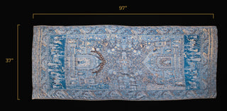 Regal Mughal Dynasty Shawl - Midnight Sapphire