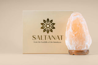 Royal Himalayan Salt Lamp Gift Set by Saltanat.life. This is a beautiful decor item for homes. Made from the foothills of the Himalayas